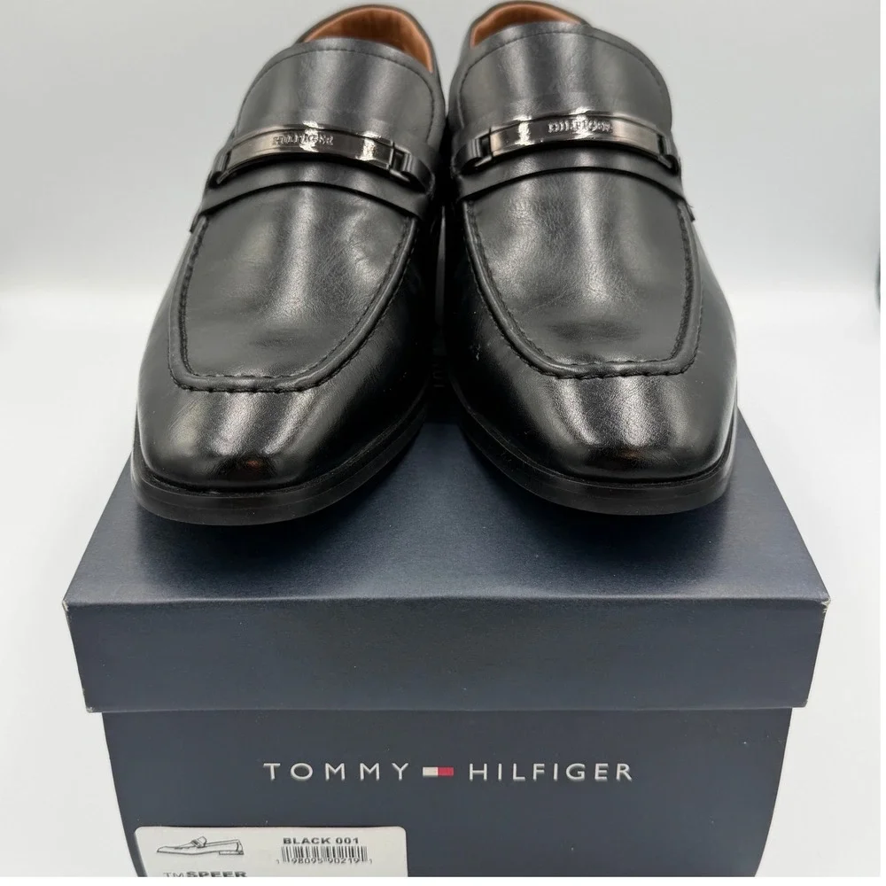 Tommy Hilfiger‎ Speer Mens Black Bit Loafers Memory Foam Dress Shoes SPEER 7.5 M